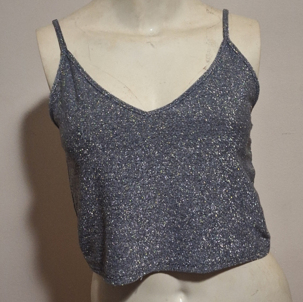 Forever 21 Glittering Silver Camisole Size M